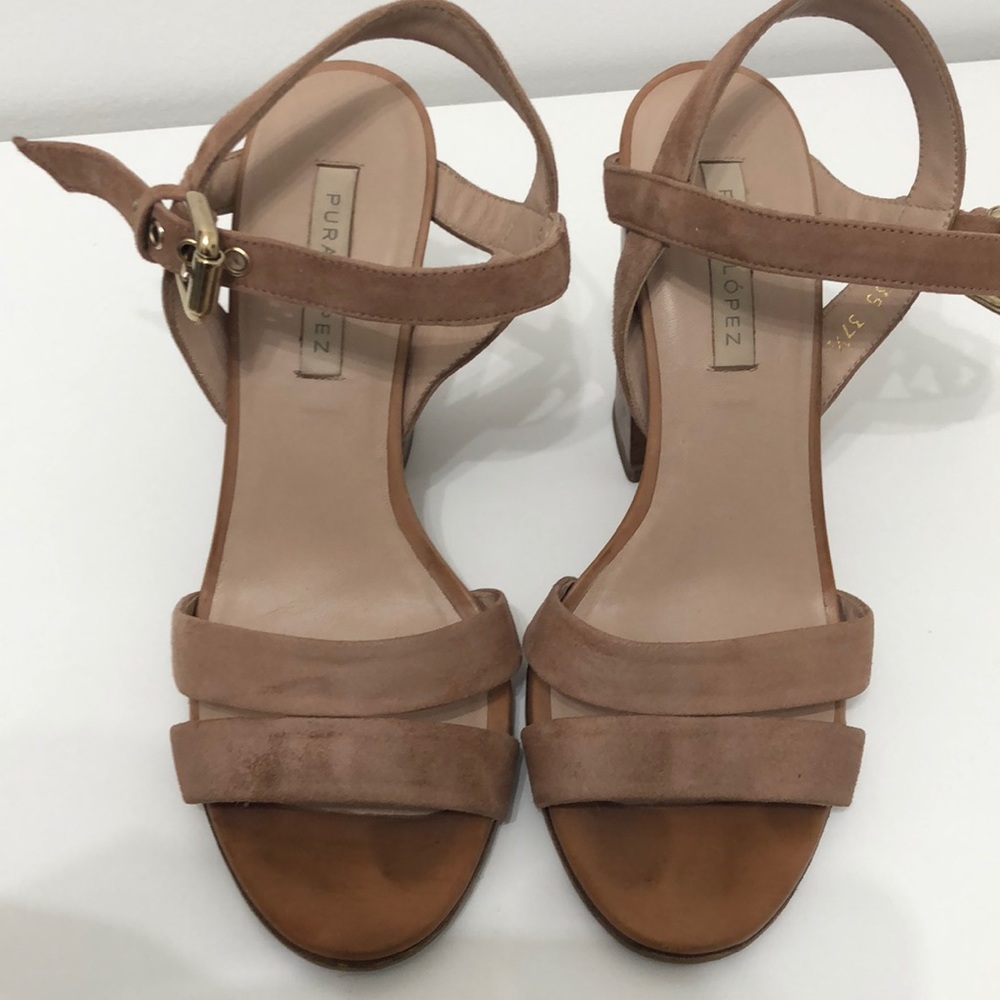 Pura López sandals suede. Blush size 37 1/2